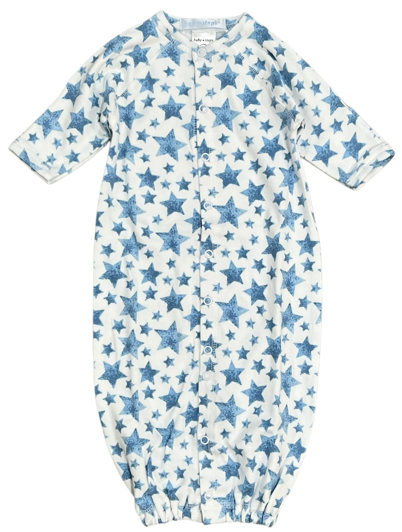 Baby Steps Blue Soft Stars Conv Gown