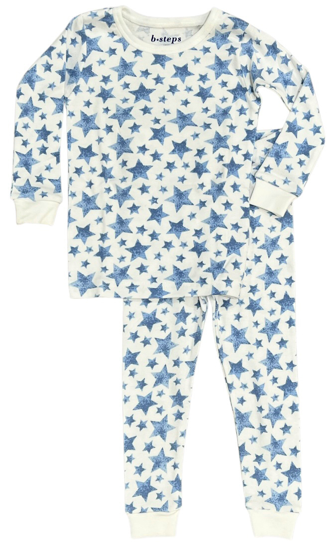 Baby Steps Blue Soft Stars Inf PJ Set