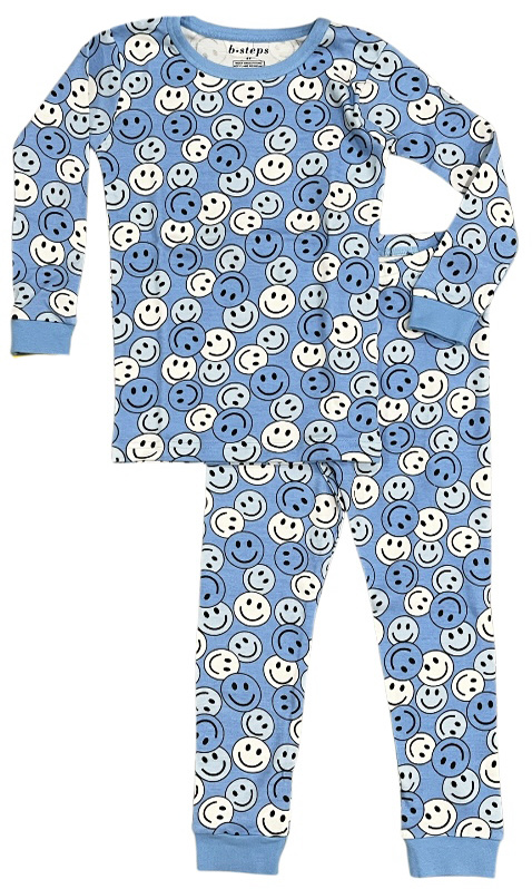 Baby Steps All Blue Smileys PJ Set