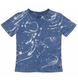 Cal Vintage Blue Bleach Splatter SS Tee