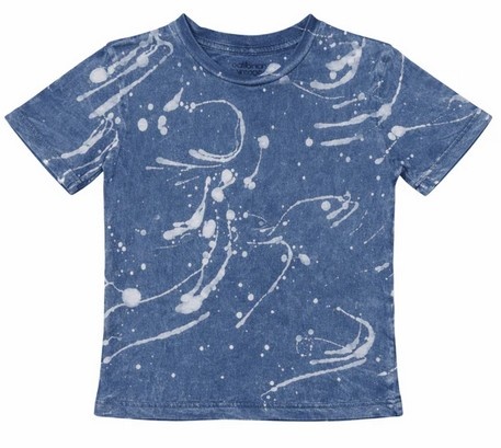Cal Vintage Blue Bleach Splatter SS Tee