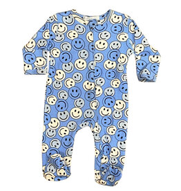Baby Steps All Blue Smileys Footie
