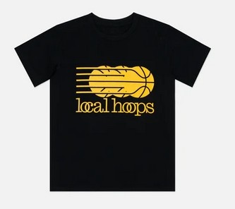Local Hoops Navy Yellow Ball SS Tee