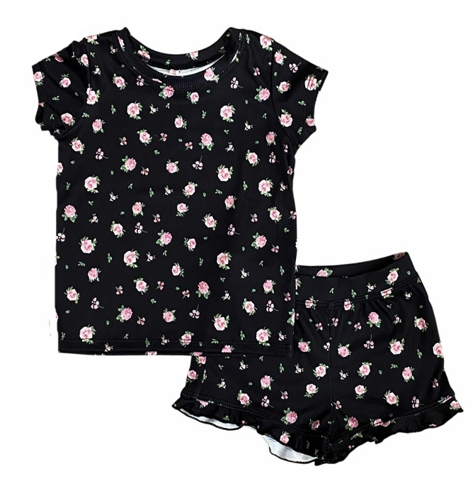 Sofi Black Floral Infant Short Set