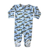 Sweet Bamboo Rev Your Engine Zipper Footie