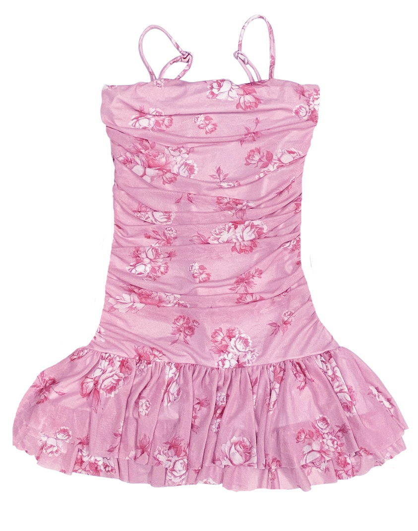 FBZ Pink Roses Mesh Dress