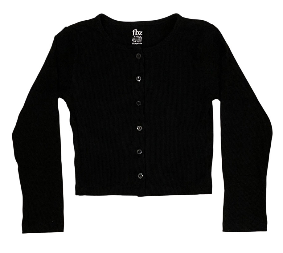 FBZ Black Ribbed Cardigan