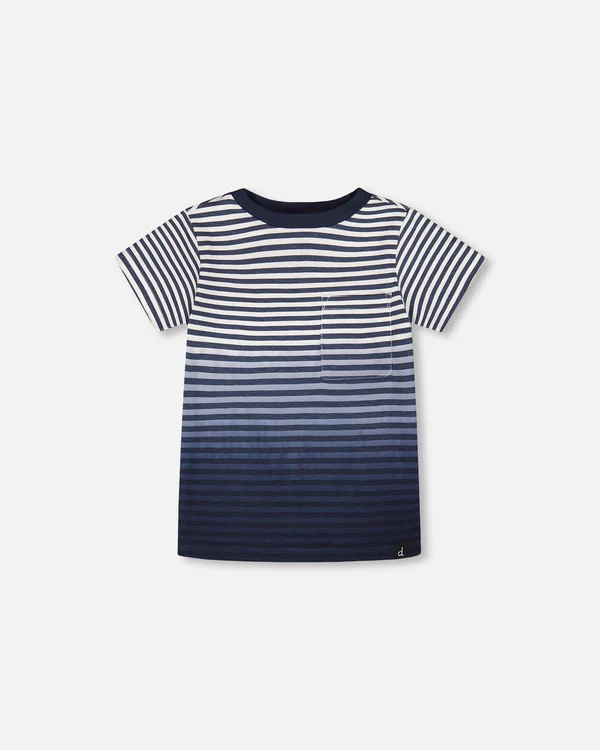 Deux par Deux Blue Stripes Infant SS Tee