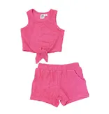 Deux Par Deux Pink Terry Short Set