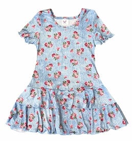 Social Butterfly Denim Roses Dress