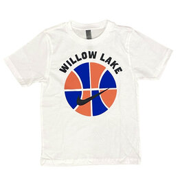 BBall Swoosh Blue Orange Custom Camp Tee