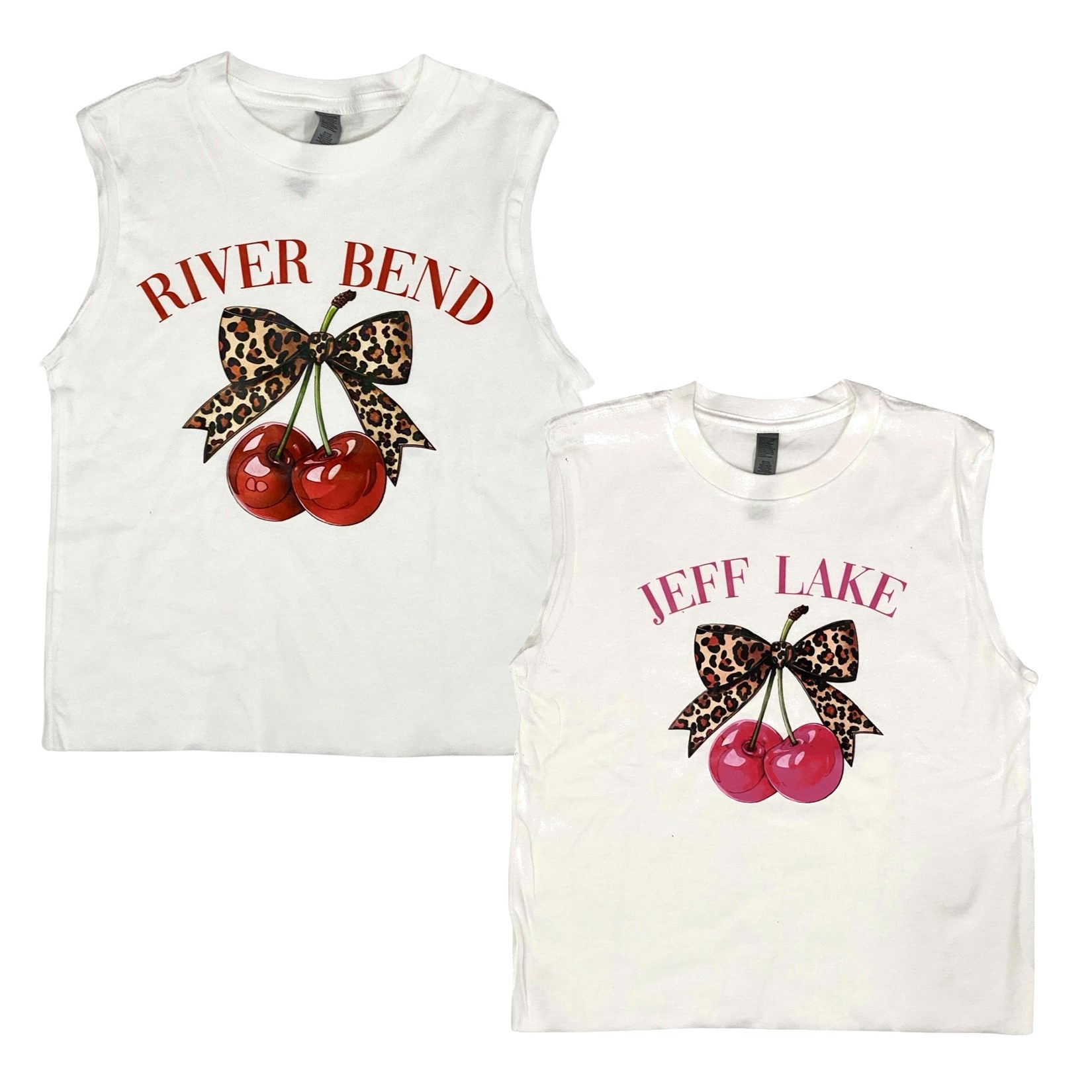 Leopard Bow Cherries Custom Camp Tee