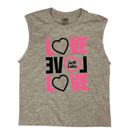 Neon Pink Triple Love Custom Camp Tee