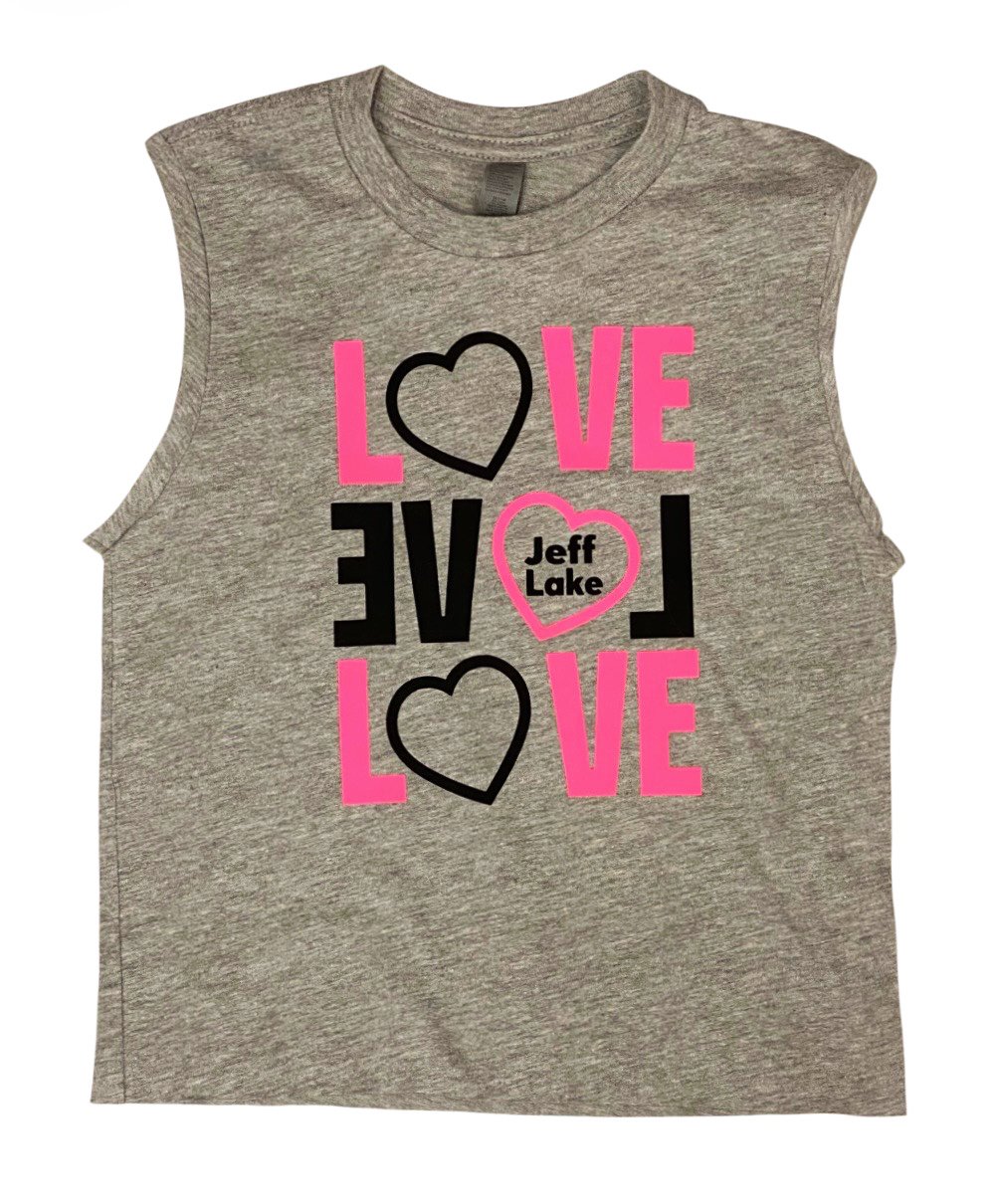 Neon Pink Triple Love Custom Camp Tee