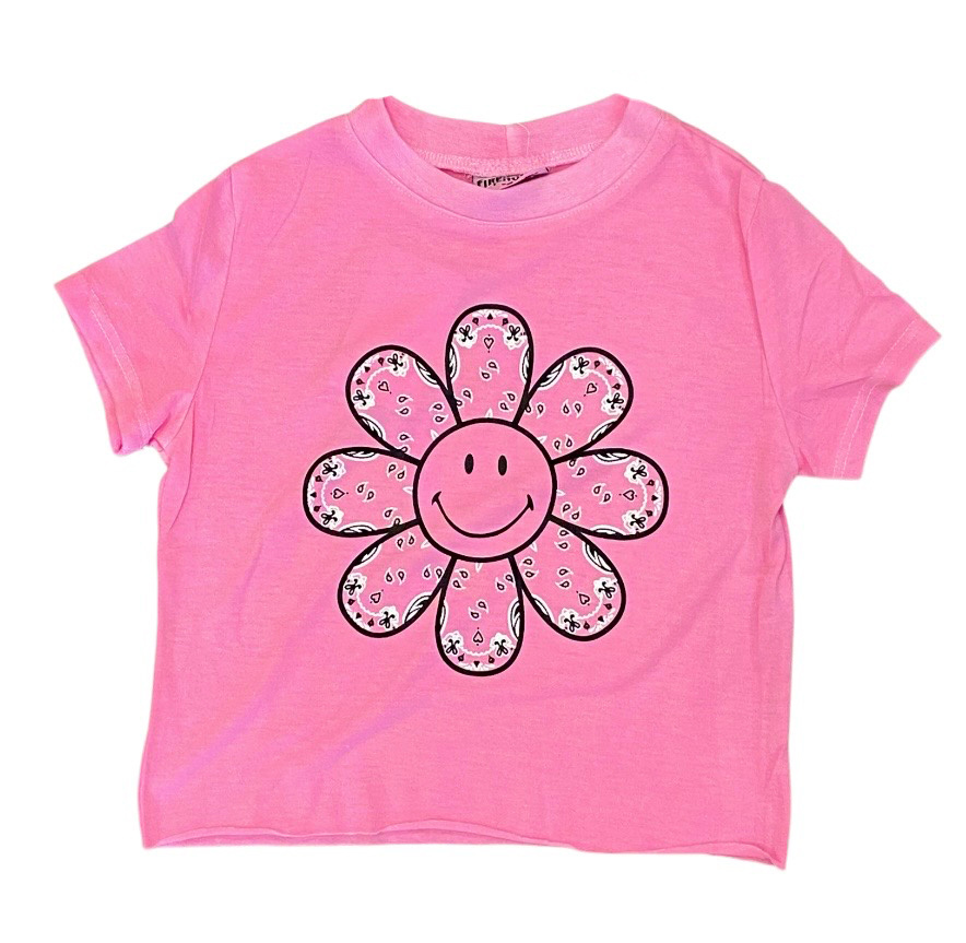 Firehouse Neon Pink Bandana Flower SS Tee