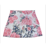FBZ Pink Floral Stretch Sequin Skirt