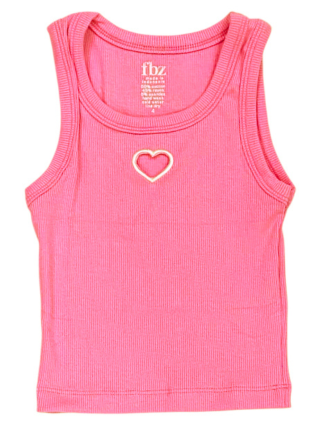 FBZ Cut Out Heart Pretty Pink Tank Top