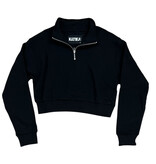 KatieJ NYC Black Dylan 3/4 Zip Sweatshirt