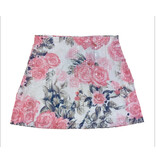 FBZ Pink Floral Stretch Sequin Skirt