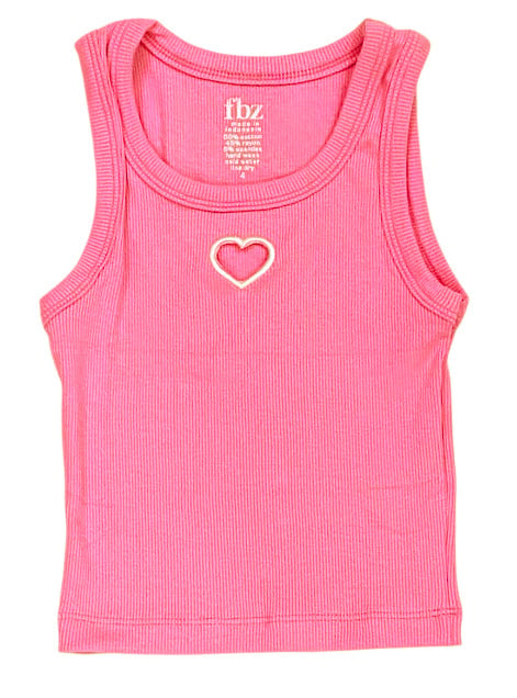 FBZ Cut Out Heart Pretty Pink Tank Top