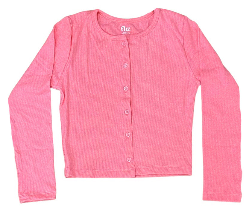 FBZ Pretty Pink Ribbed Cardigan