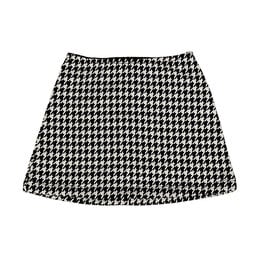 FBZ Black/Wht Houndstooth Knit Skirt