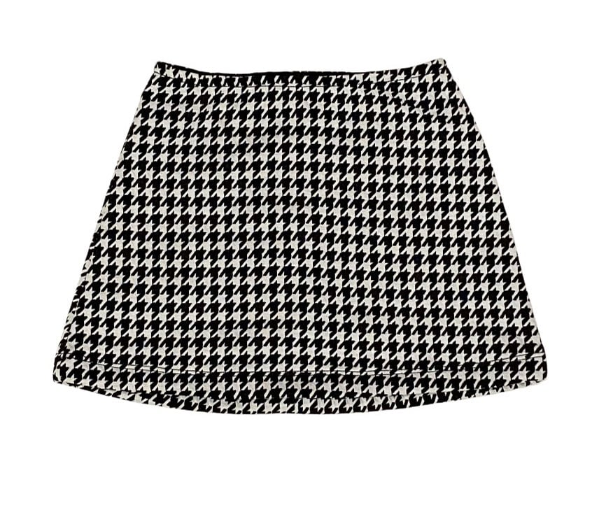 FBZ Black/Wht Houndstooth Knit Skirt