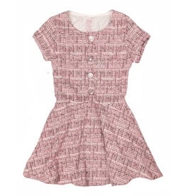 FBZ Pink Stretch Tweed SS Dress