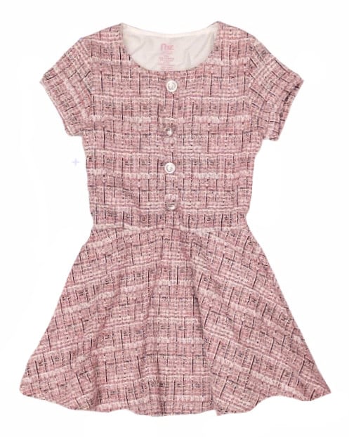 FBZ Pink Stretch Tweed SS Dress