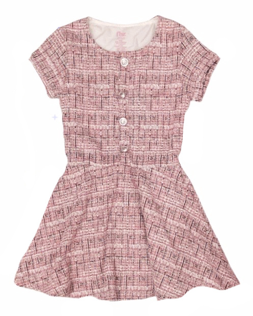 FBZ Pink Stretch Tweed SS Dress