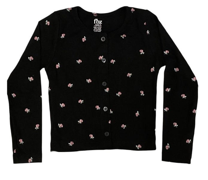 FBZ Rosebud Ribbed Cardigan