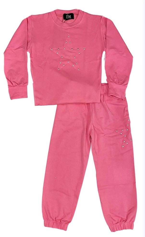 FBZ Pink Stud Star Sweatsuit