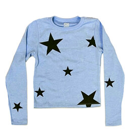 FBZ Lt Blue Stars Hacci Top