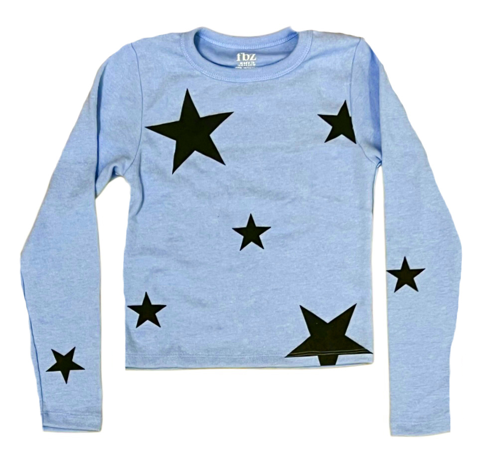 FBZ Lt Blue Stars Hacci Top