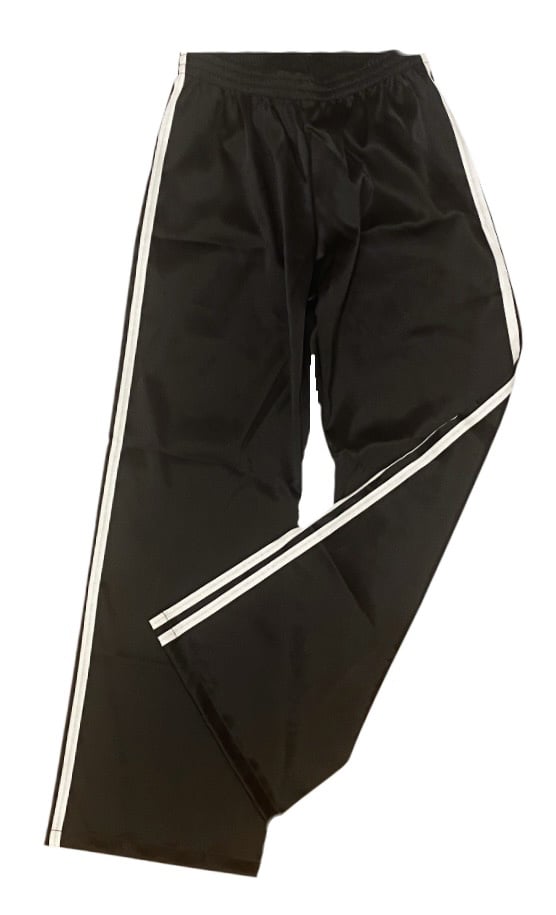 FBZ Blk Stretch Satin Stripe Pant
