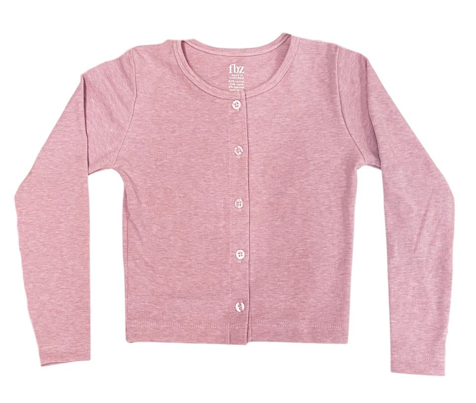 FBZ Dusty Pink Ribbed Cardigan