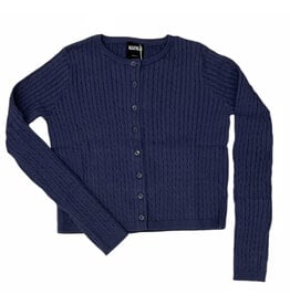 KatieJ NYC Navy Cableknit Cardigan