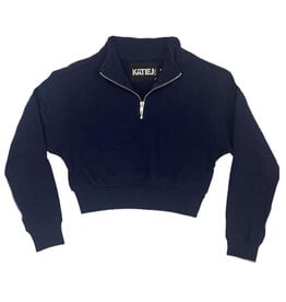 KatieJ NYC Evening Blue Dylan 3/4 Zip Sweatshirt