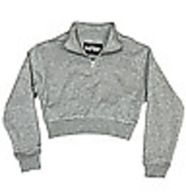 KatieJ NYC Heather Grey Dylan 3/4 Zip Sweatshirt