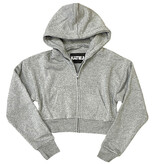 KatieJ NYC Dylan Heather Grey Cropped Zip Hoodie