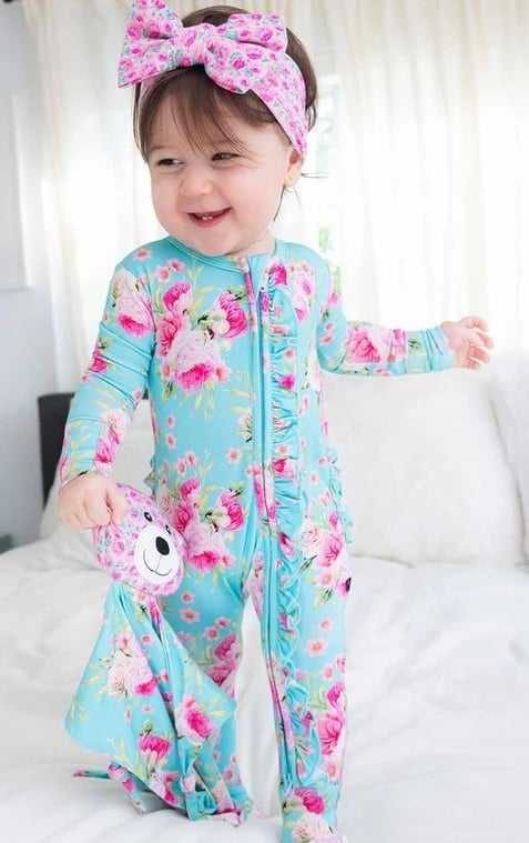 Lev Baby Alana Ruffle Zip Footie