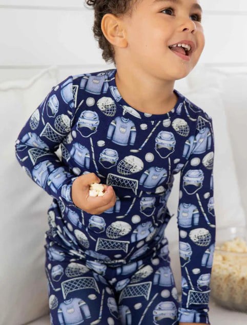Lev Baby Navy Hockey PJ Set