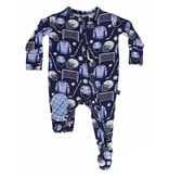 Lev Baby Navy Hockey Zip Footie
