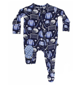Lev Baby Navy Hockey Zip Footie
