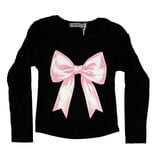 T2Love Black Bow LS Top