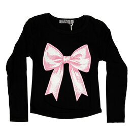 T2Love Black Bow LS Top