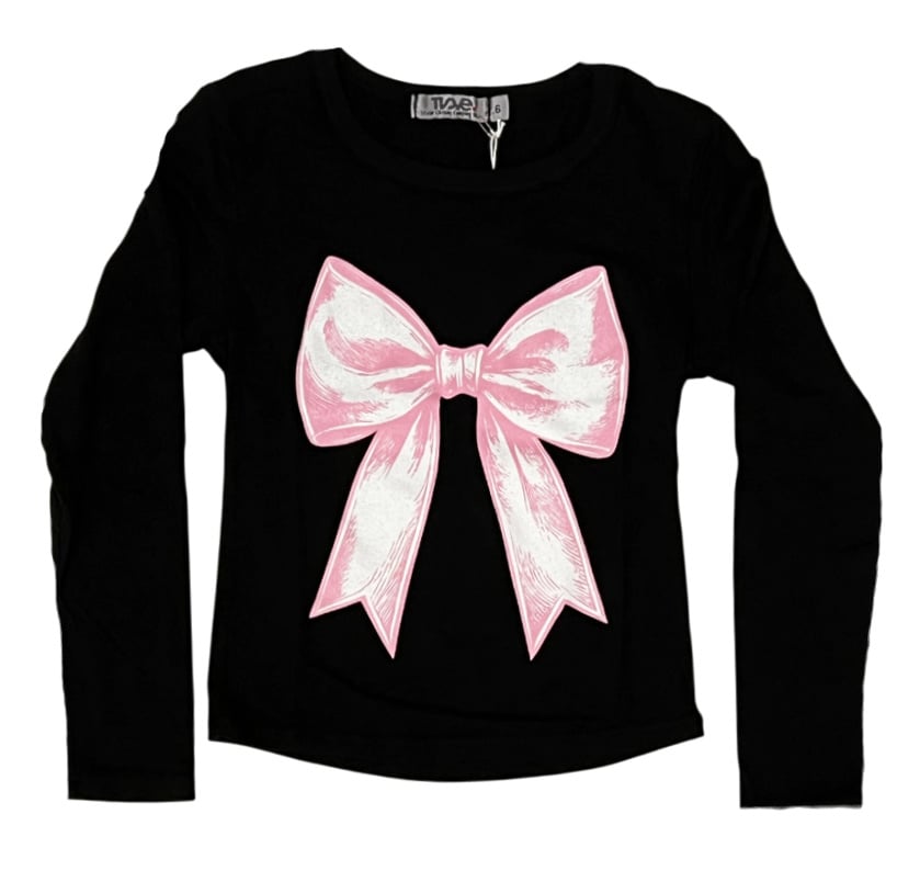 T2Love Black Bow LS Top