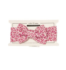 Lev Baby Pink Leopard Knot Headband
