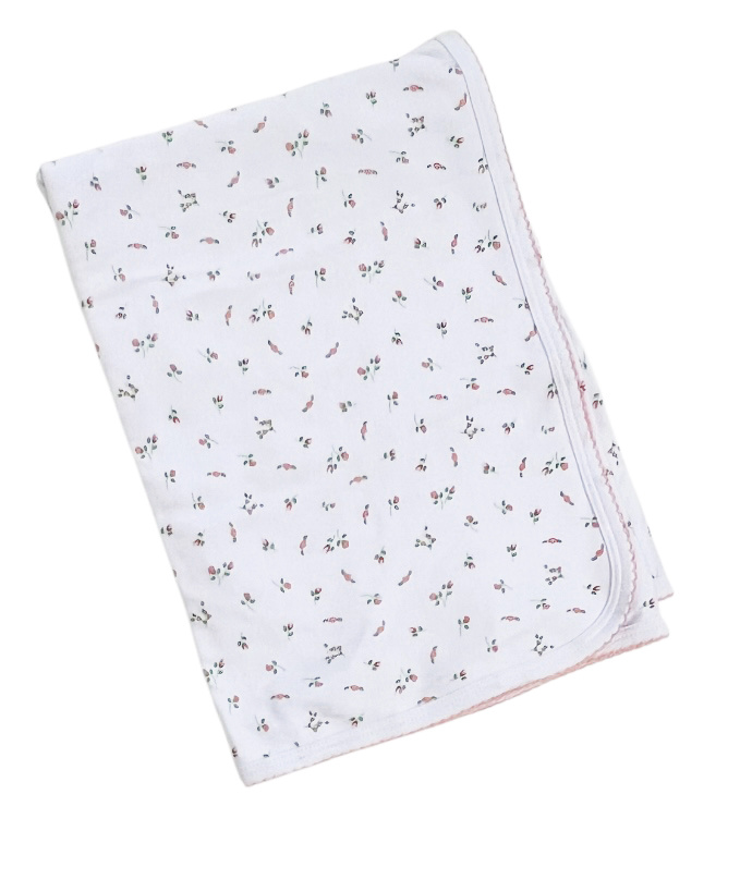Kissy Kissy Garden Rose Wht Recvg Blanket