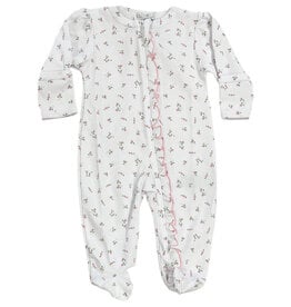 Kissy Kissy Garden Rose Wht Ruffle Footie